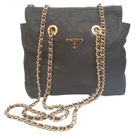 prada chain flap bag|Prada nylon shoulder bag price.